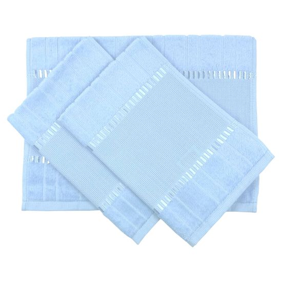 Kit Toalhas de Lavabo Bella para Bordar com 3 unidades - Dohler - Azul Bebê