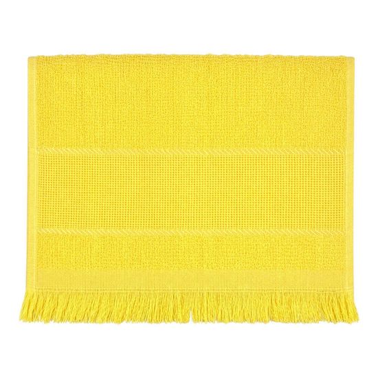 Toalha Social com Franja para Bordar 23cm x 30cm - Têxtil Brusque - Amarelo