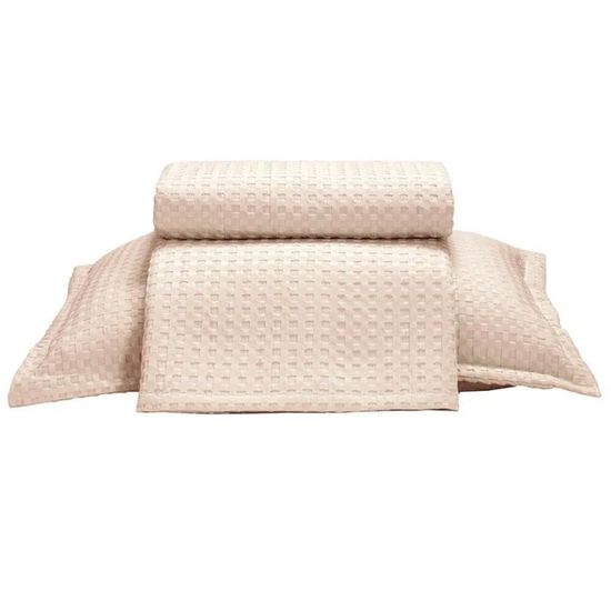 Kit Colcha Solteiro Provença 1,60m x 2,50m com 2 Peças - Dohler - Bege 12341